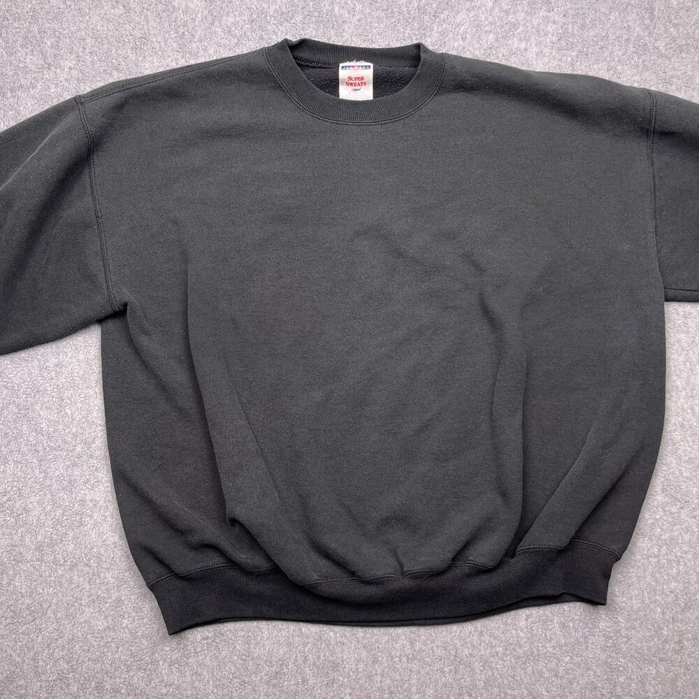 vintage jerzees super sweats blank sweatshirt mens xl black fleece nublend - Picture 6 of 10